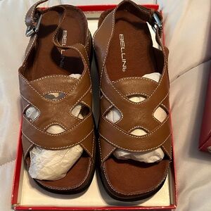 Bellini Tan Leather Sandals
